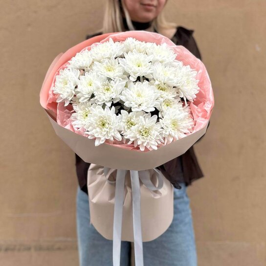 Монобукет №161 из 5 кустовых хризантем Баккарди Фото 3