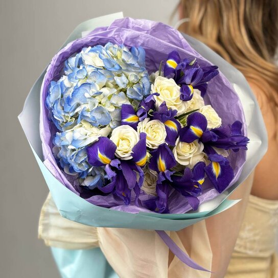 Авторский букет №215  "Голубая ночь" Фото 2