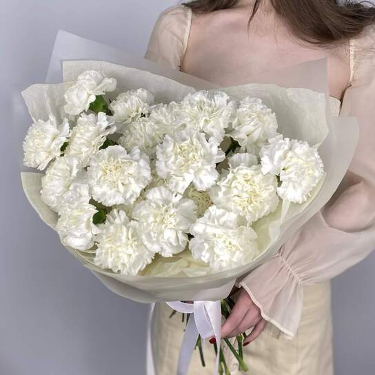 Монобукет №149 из белых диантусов