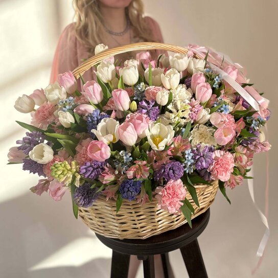 Композиция №157 "Корзина тюльпанов" Фото 4