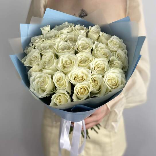 Монобукет №156 из 29 белых роз