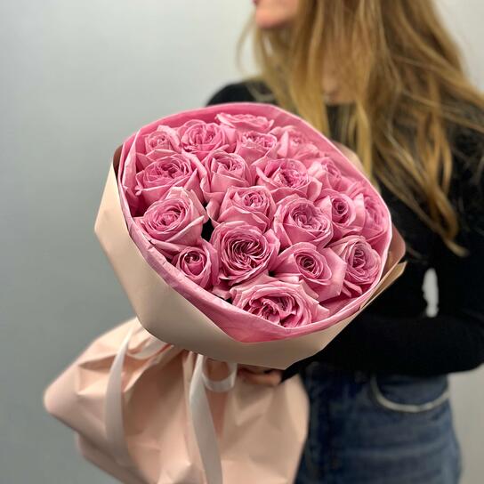 Монобукет №161 из 19 розовых роз