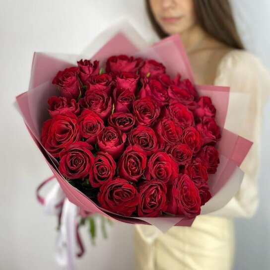 Монобукет №244 из 35 красных роз