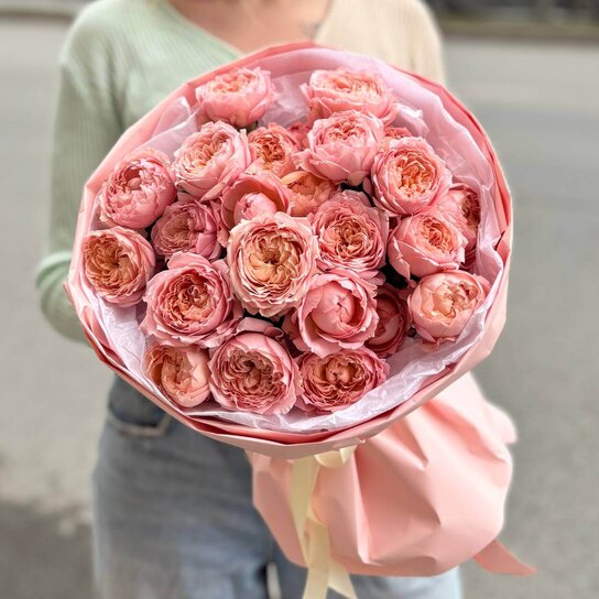 Монобукет №222 из пионовидной розы Джульетта Фото 5