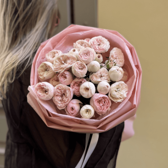 Монобукет №235 из кустовых роз Менсфилд Парк 7 шт Фото 2