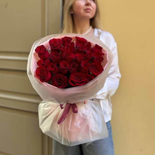 Монобукет №214 из 25 красных роз