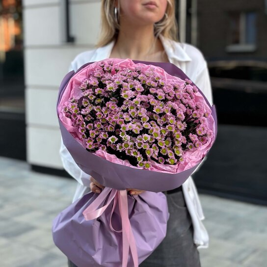 Монобукет №347 из милых розовых ромашек