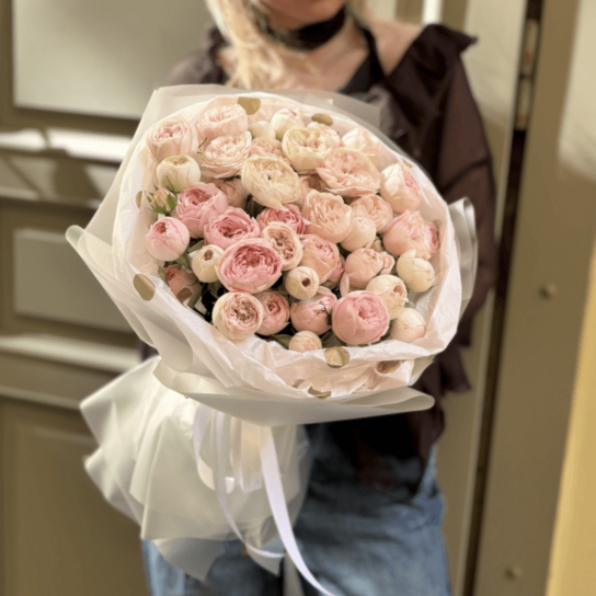 Монобукет №237 из кустовых роз Менсфилд Парк 11 шт Фото 4