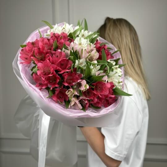 Монобукет №138, 21 яркая альстромерия