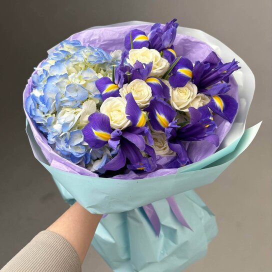 Авторский букет №215  "Голубая ночь" Фото 4