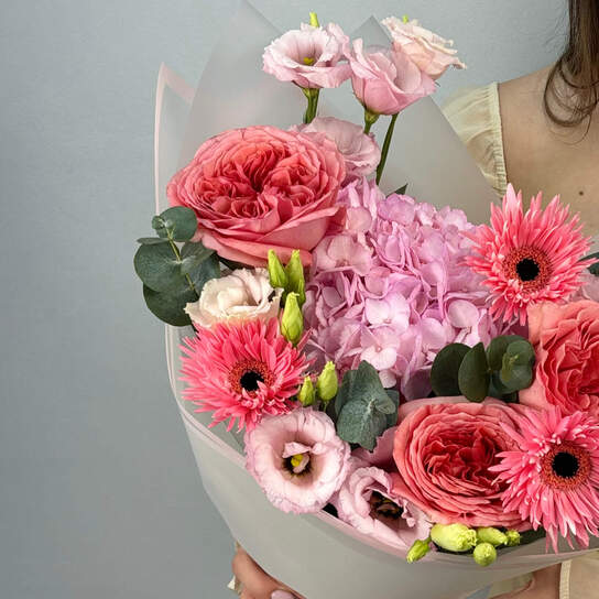 Авторский букет №118 с гермини и гортензией