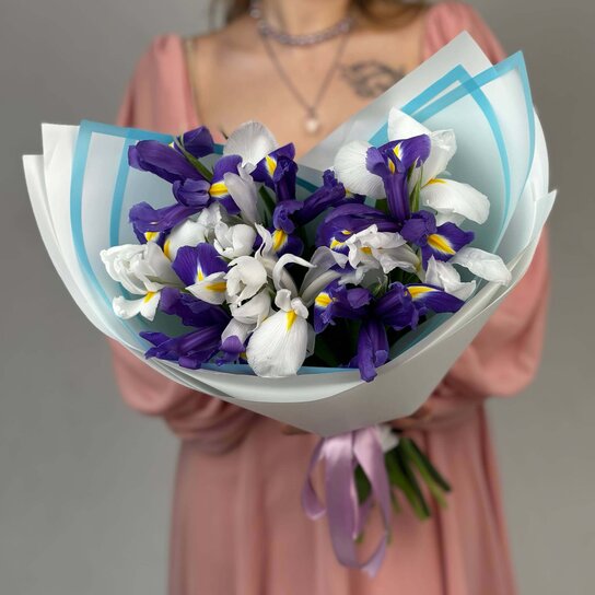 Монобукет №167 из 15 ирисов Фото 2
