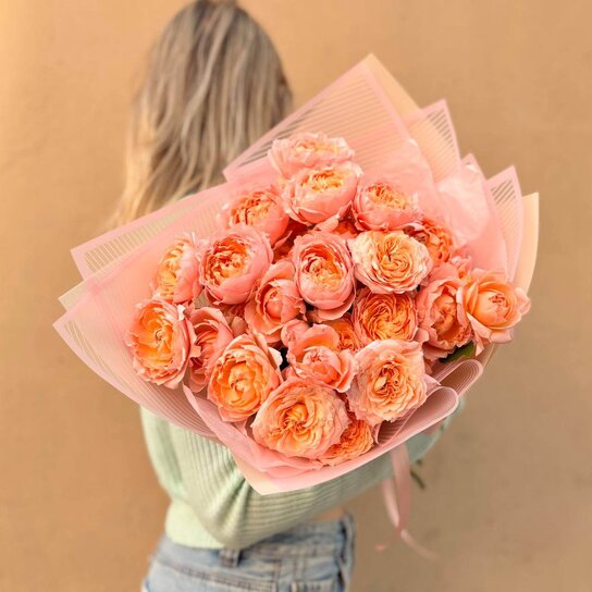 Монобукет №220 из пионовидной розы Джульетта Фото 2