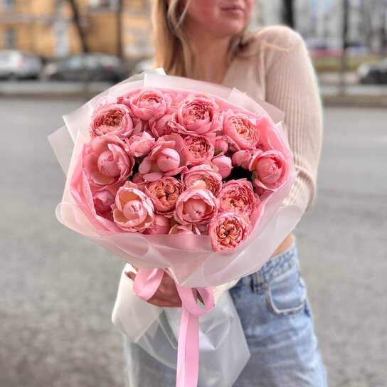 Монобукет №221 из пионовидной розы Джульетта Фото 4