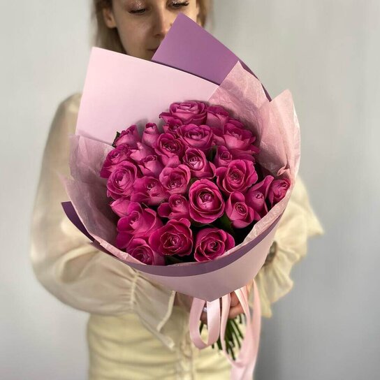 Монобукет №241 из 29 роз Аква Фото 4