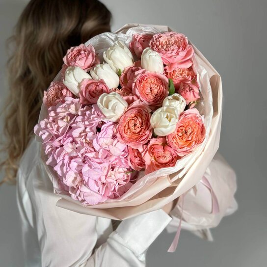 Авторский букет №208  "Розовый пух" Фото 3