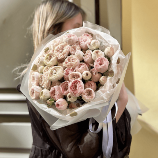 Монобукет №237 из кустовых роз Менсфилд Парк 11 шт Фото 3