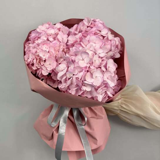Монобукет №113, Гортензии розовые 3шт