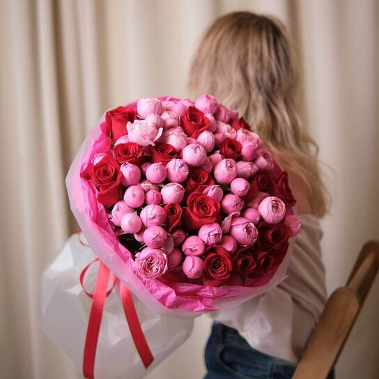 Авторский букет №204 Авторский букет "Полон страсти" из роз Фото 4