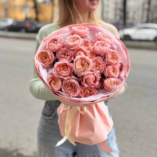 Монобукет №222 из пионовидной розы Джульетта