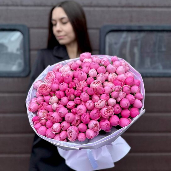 Монобукет №164 из 45 кустовых роз Сильва Пинк