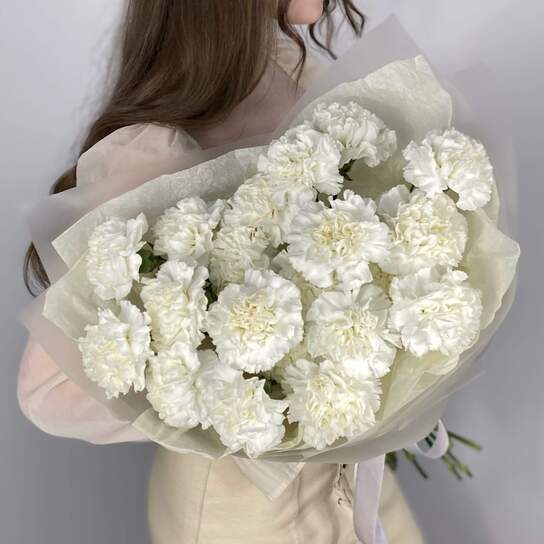 Монобукет №149 из белых диантусов