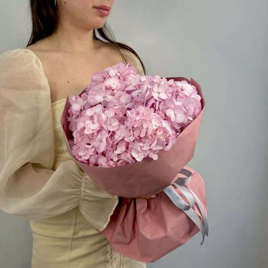 Монобукет №113, Гортензии розовые 3шт