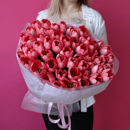 Монобукет №188 из 51 розового тюльпана