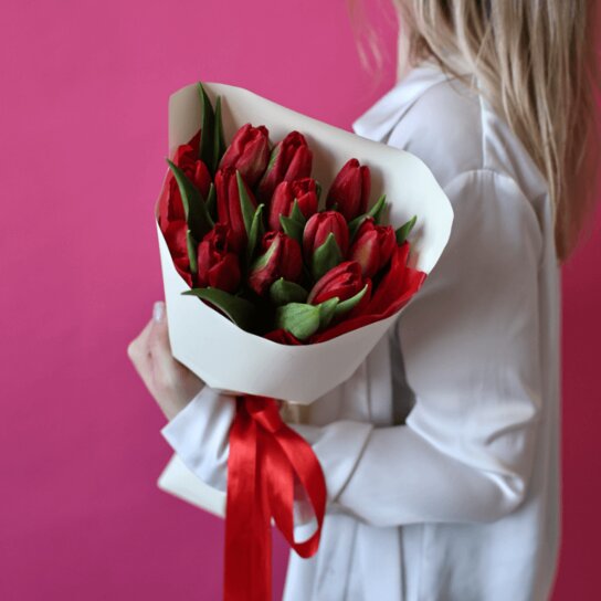 Монобукет №192 из 11 красных тюльпанов