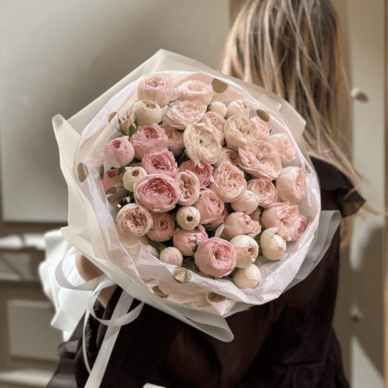 Монобукет №237 из кустовых роз Менсфилд Парк 11 шт Фото 2