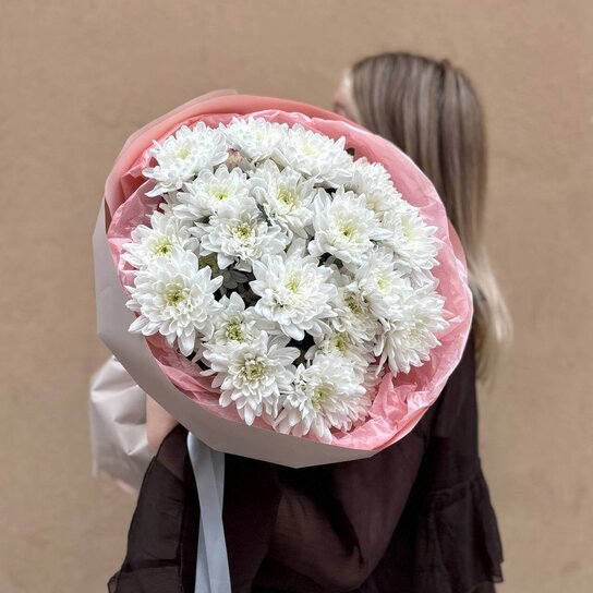 Монобукет №161 из 5 кустовых хризантем Баккарди