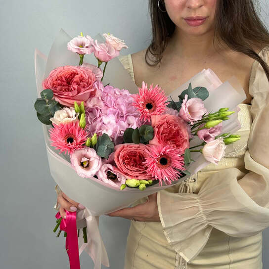 Авторский букет №118 с гермини и гортензией