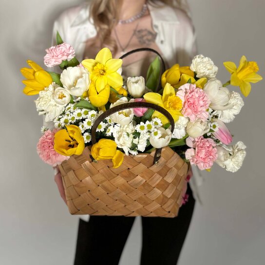 Композиция №154 "Корзинка с весной" Фото 3
