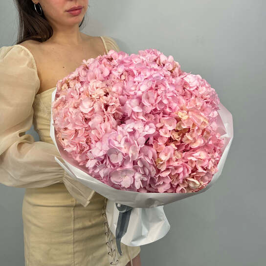 Монобукет №125, Гортензии розовые 7шт