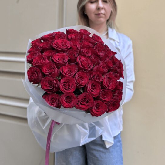 Монобукет №229 из 51 красной розы