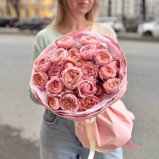 Монобукет №222 из пионовидной розы Джульетта Фото 2