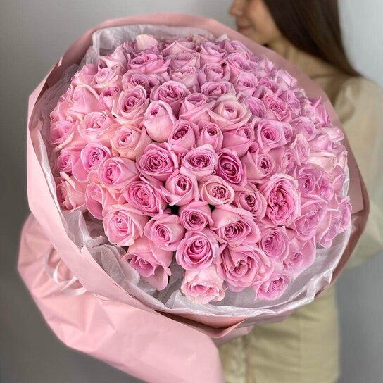 Монобукет №248 101 нежно-розовая Роза