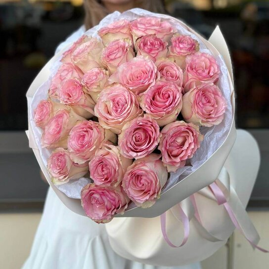 Монобукет №169 из 25 крупных роз Эсперанса Фото 2