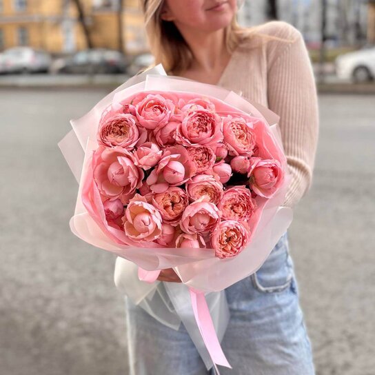 Монобукет №221 из пионовидной розы Джульетта Фото 6