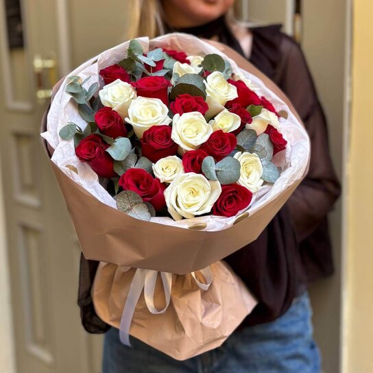 Монобукет №230 Микс роз Кения Фото 2