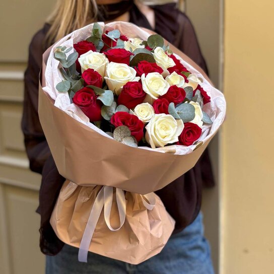 Монобукет №230 Микс роз Кения Фото 3