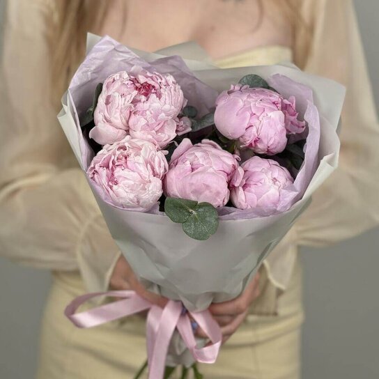 Монобукет №266 Пионы Sara Bernhardt 5 Фото 2