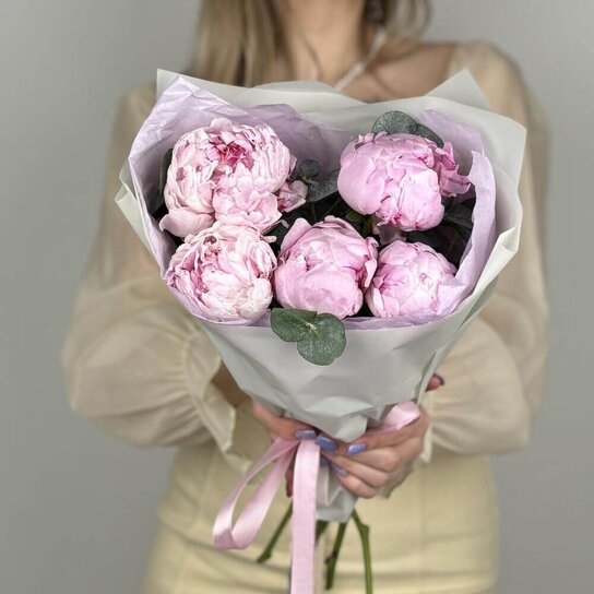 Монобукет №266 Пионы Sara Bernhardt 5 Фото 4