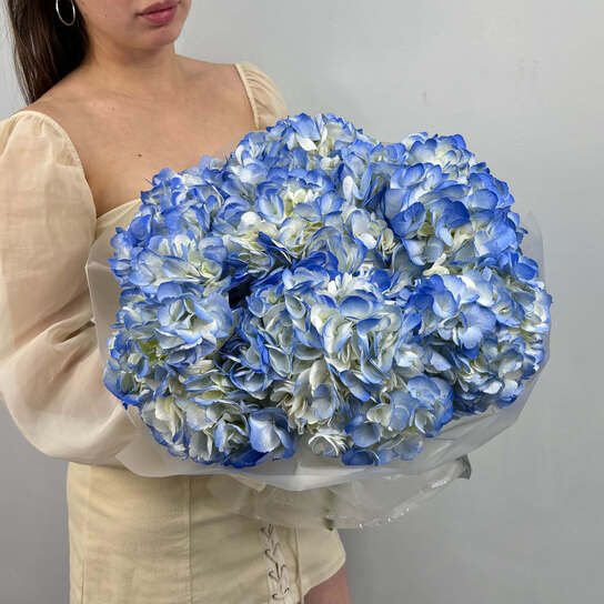 Монобукет №128, Гортензии голубые 7шт